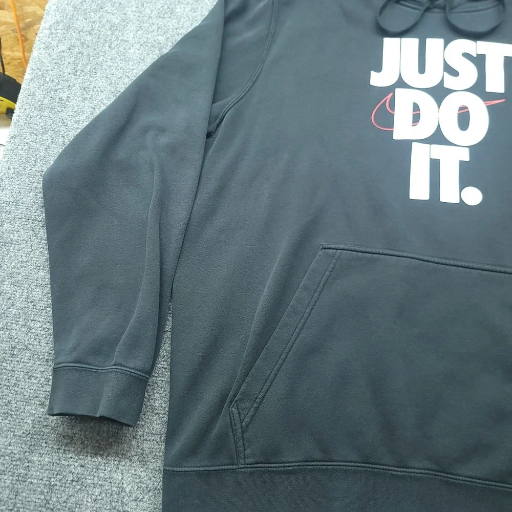 Nike Just Do It Graphic Hoodie Mens XXL Black Pullover Fleece 928717-010